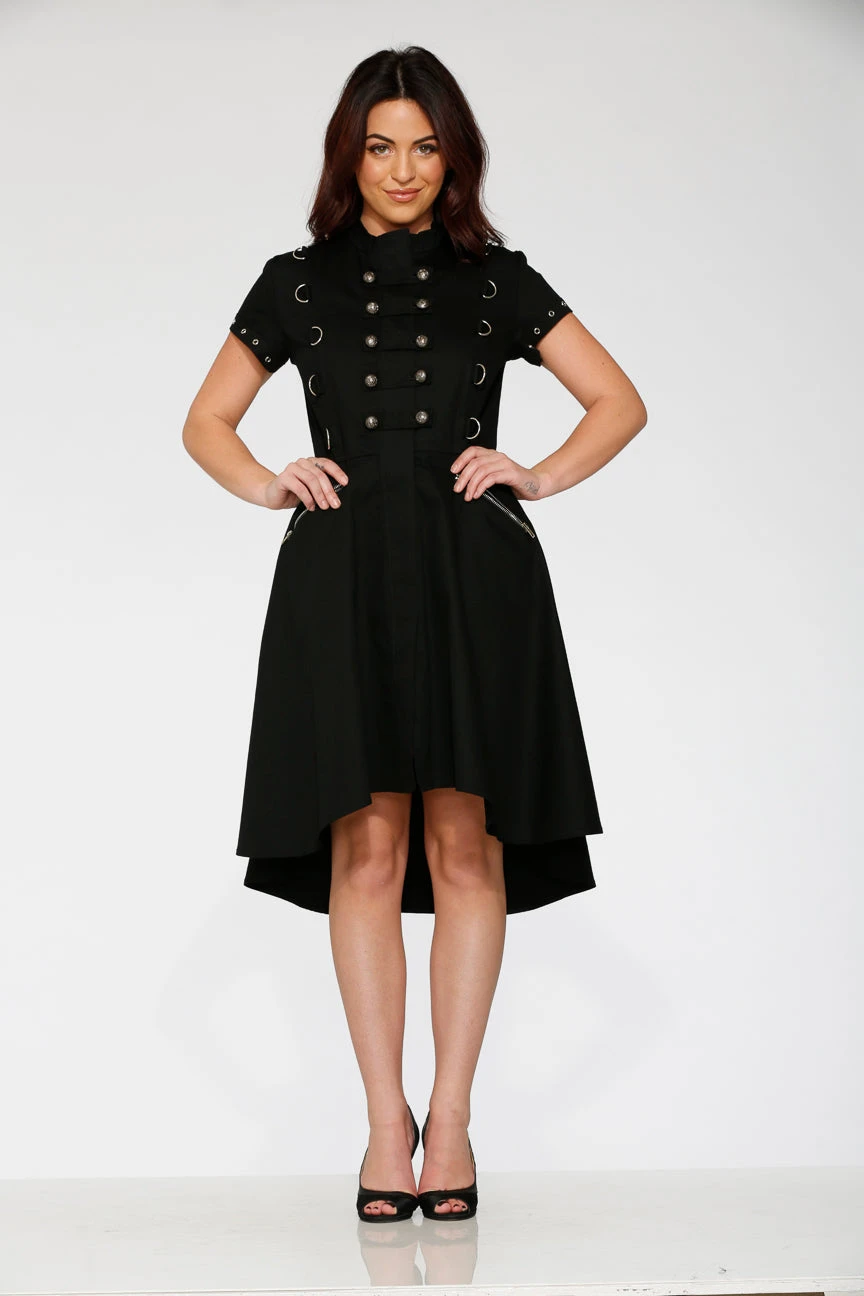 Black Battalion Hi-Lo Swing Dress 2 Black Battalion Hi-Lo Swing Dress - Image 2