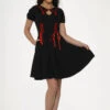 Black & Red Trim Gothic Swing Dress