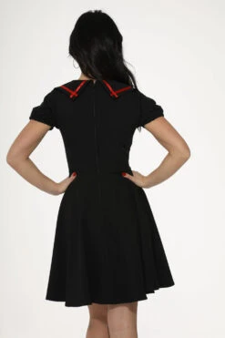 Black & Red Trim Gothic Swing Dress -Molly Bracken Clothing Shop 10480 Black Red Trim Gothic Dress 33