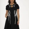 Black & White Trim Gothic Swing Dress