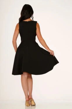 Black Bat Embroidered Swing Dress -Molly Bracken Clothing Shop 10600 Black Spider Bat Dress 14