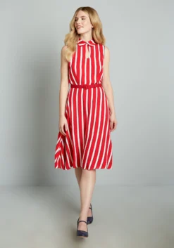 ModCloth X Collectif Posh Your Luck A-Line Dress -Molly Bracken Clothing Shop 168926 RED 3 scaled