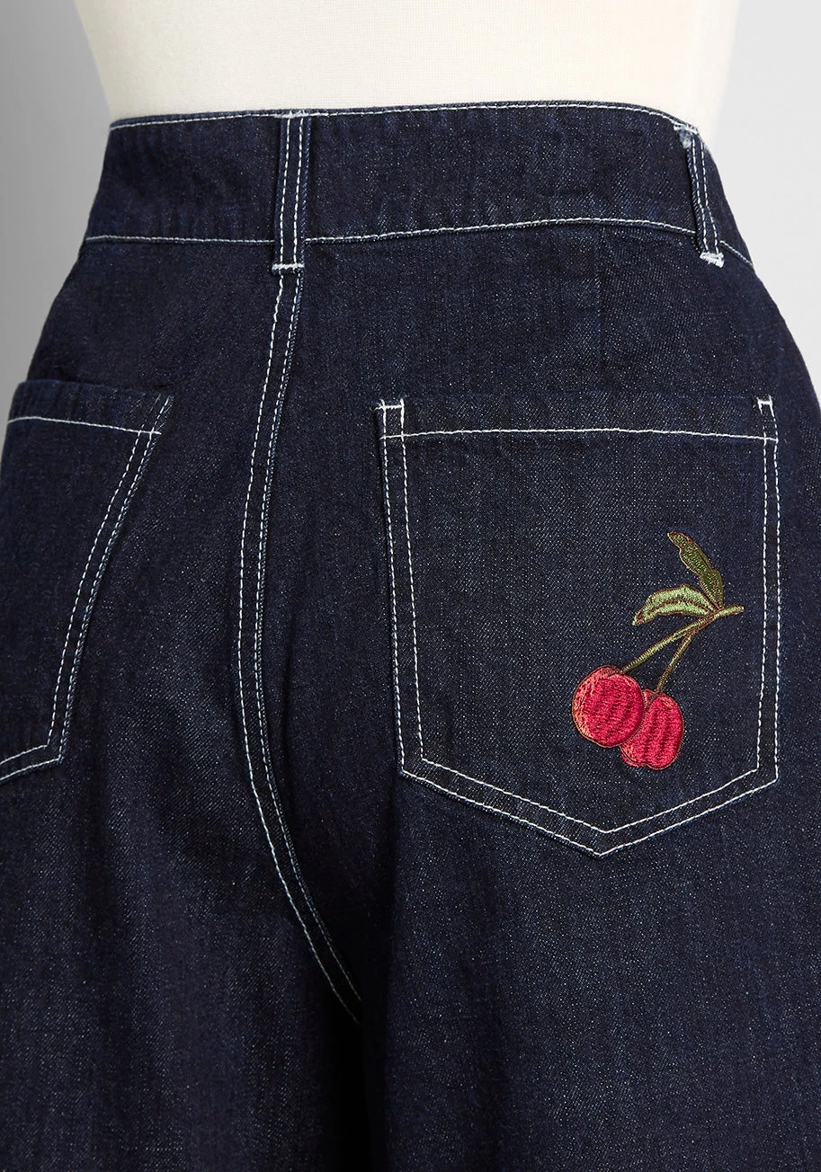 Cheeky Cherries High-Rise Denim Shorts 3 Cheeky Cherries High-Rise Denim Shorts - Image 3