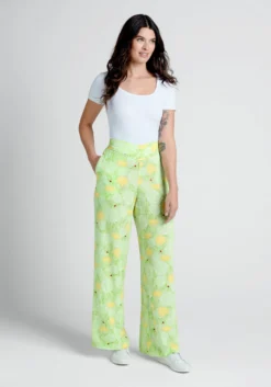 Light Of Day Wide-Leg Pants -Molly Bracken Clothing Shop 20000601 dandy floral mint gum 3