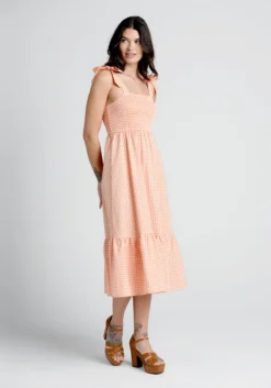 Peachy Keen, Jelly Bean Midi Dress -Molly Bracken Clothing Shop 20005267 tange 3