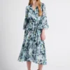 No Brand Flurry Of Florals Midi Dress
