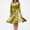 Green Diamond Velvet Swing Dress