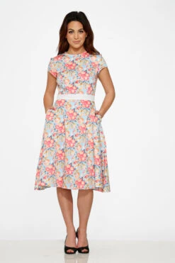 Sweet Hibiscus Swing Dress -Molly Bracken Clothing Shop 20260 Pink Floral Dress 8
