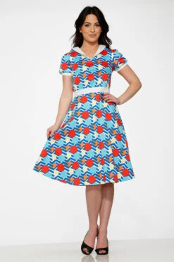 Stripe Red Dot Swing Dress -Molly Bracken Clothing Shop 20340 Strip Dot Dress 1