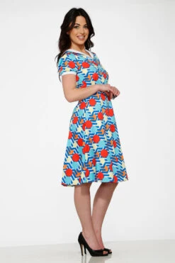 Stripe Red Dot Swing Dress -Molly Bracken Clothing Shop 20340 Strip Dot Dress 11