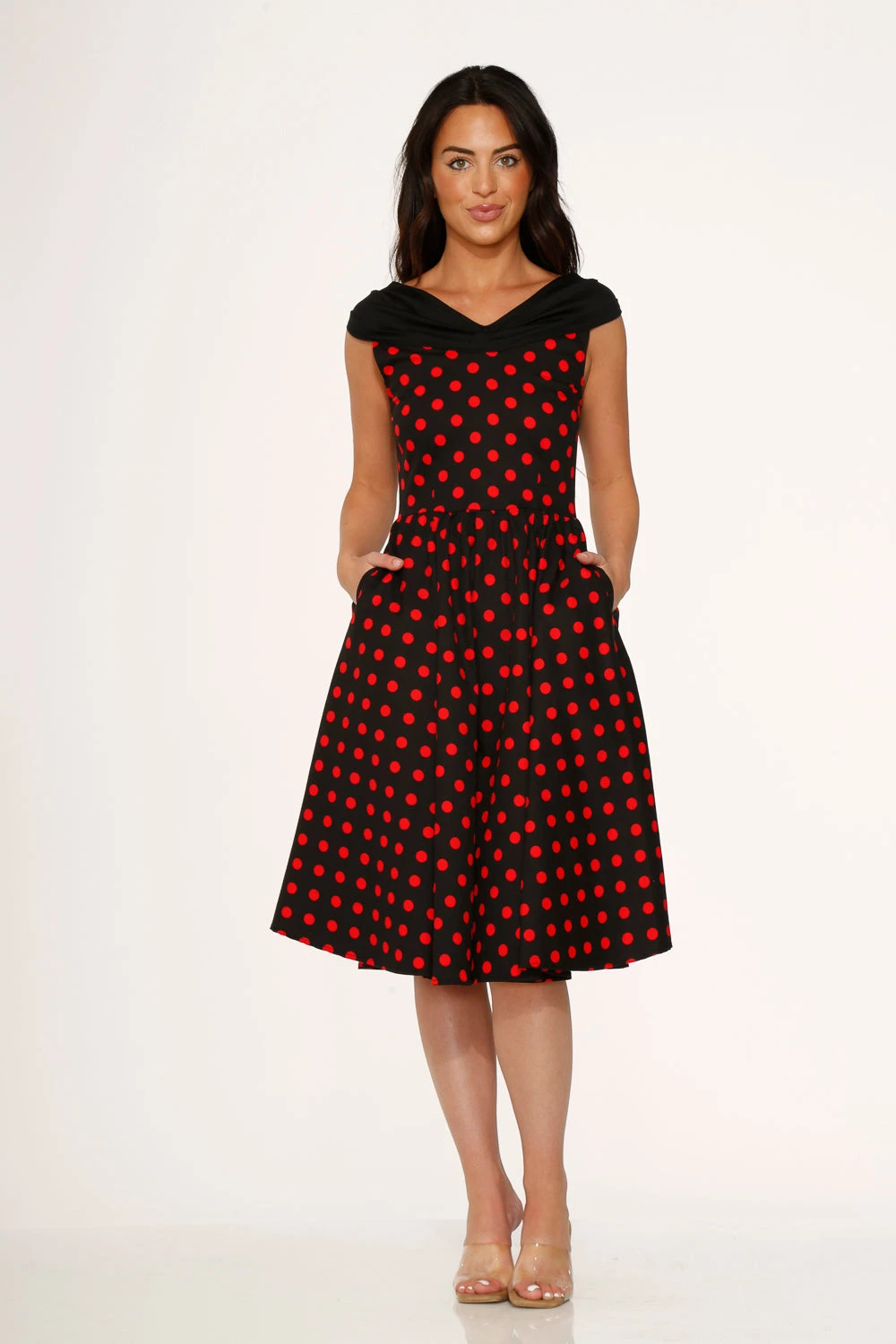 Black & Red Polka Dot Swing Dress 2 Black & Red Polka Dot Swing Dress - Image 2