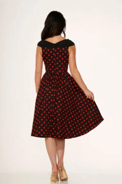 Black & Red Polka Dot Swing Dress 12 Black & Red Polka Dot Swing Dress -Molly Bracken Clothing Shop 20432 Black Red Polka Dot Dress 15