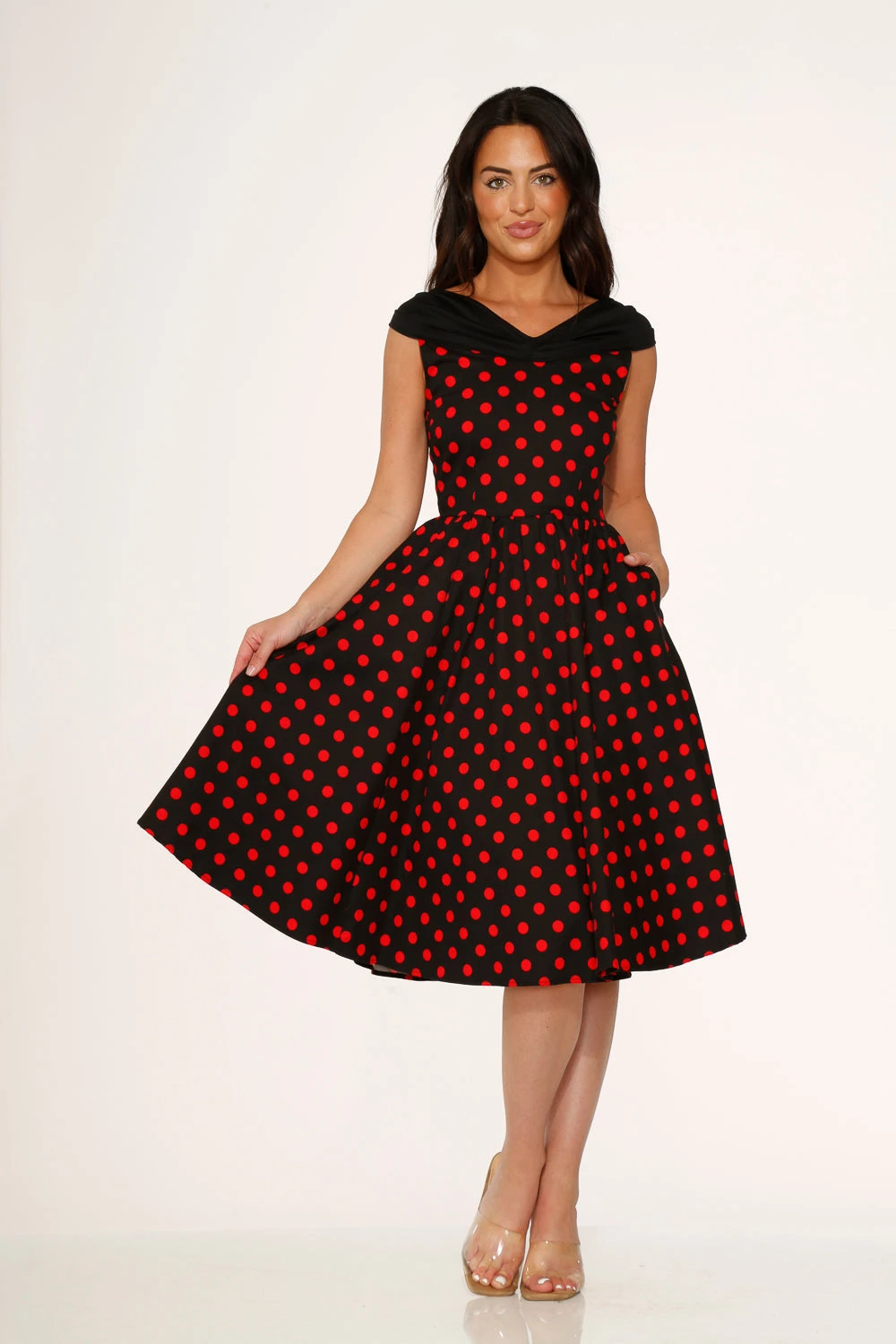 Black & Red Polka Dot Swing Dress 3 Black & Red Polka Dot Swing Dress - Image 3