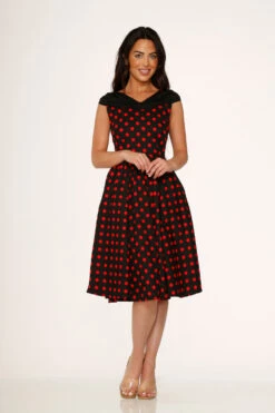 Black & Red Polka Dot Swing Dress 13 Black & Red Polka Dot Swing Dress -Molly Bracken Clothing Shop 20432 Black Red Polka Dot Dress 4