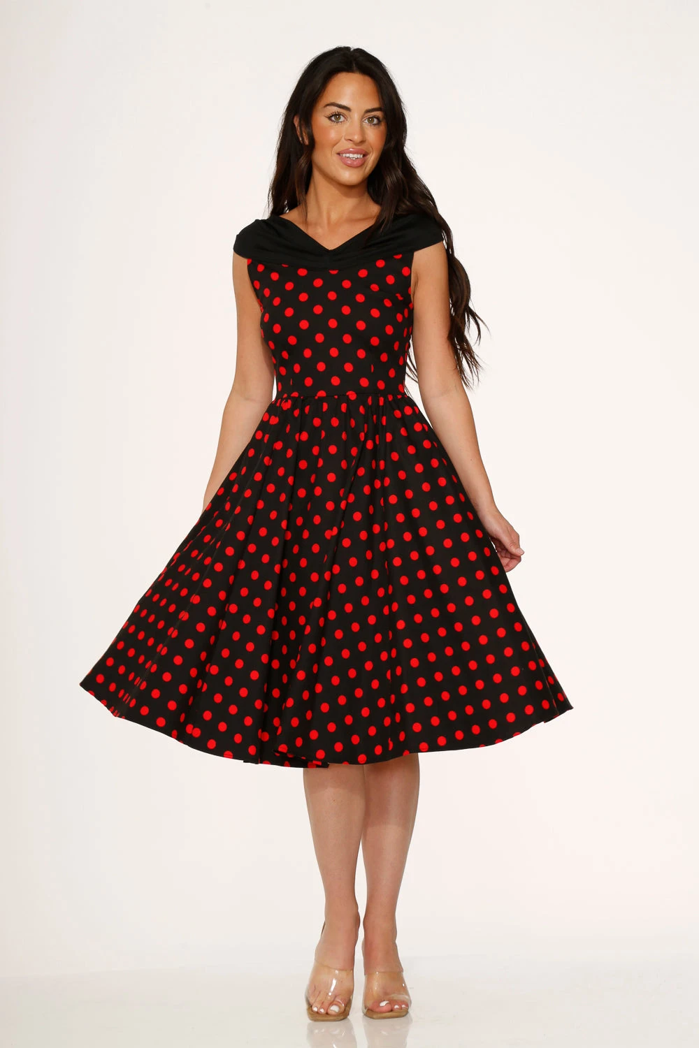 Black & Red Polka Dot Swing Dress 1 Black & Red Polka Dot Swing Dress