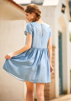 Bold Notion Long Dress -Molly Bracken Clothing Shop 205139 chambray blu 3 6908d314 7d4a 4c72 b6e3 4ba5feb860cd