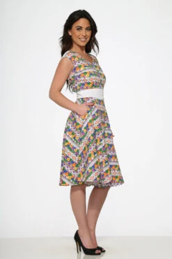 Purple Floral Swing Dress -Molly Bracken Clothing Shop 20520 Purple Floral Dress 8