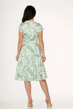 Green Paisley Swing Dress 10 Green Paisley Swing Dress -Molly Bracken Clothing Shop 20550 White Green Swing Dress 14