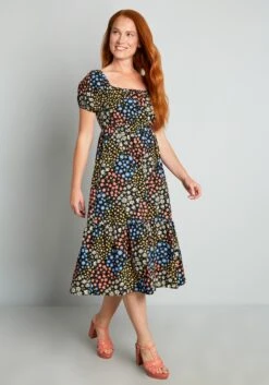 No Brand Sweetness In The Air Midi Dress -Molly Bracken Clothing Shop 206134 BLK 3