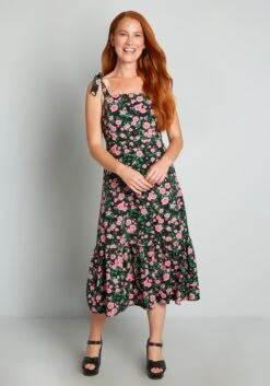 Ka-Bloom! Midi Dress -Molly Bracken Clothing Shop 206140 MULTI 3