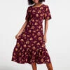 Autumnal Bouquets Midi Dress