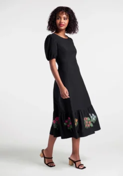 Bloom With A View Embroidered Midi Dress -Molly Bracken Clothing Shop 206247 blk 3 7b4d937f 3f86 41b3 80ec f14eb28f5711