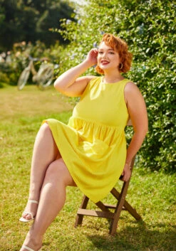 Bold Notion Sleeveless Dress -Molly Bracken Clothing Shop 206320 lemonade 7
