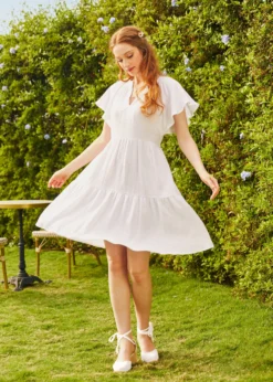 No Brand Sun-Soaked Cotton Dress 8 No Brand Sun-Soaked Cotton Dress -Molly Bracken Clothing Shop 206365 WHI 1