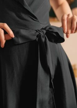 Sojourn Savvy Wrap Dress 9 Sojourn Savvy Wrap Dress -Molly Bracken Clothing Shop 206627 BLK 7