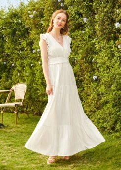 Notes Of Grace Maxi Dress 7 Notes Of Grace Maxi Dress -Molly Bracken Clothing Shop 206702 WHI HP 1