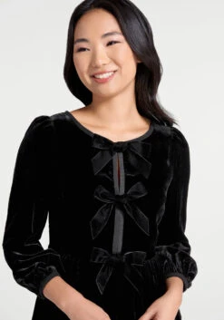 Black Bow Event Mini Dress -Molly Bracken Clothing Shop 206793 blk 3