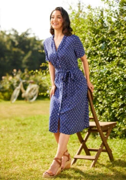 Playing House A-Line Shirt Dress -Molly Bracken Clothing Shop 206833 dotty or nice 3