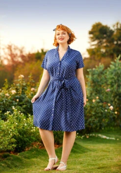 Playing House A-Line Shirt Dress -Molly Bracken Clothing Shop 206833 dotty or nice 5