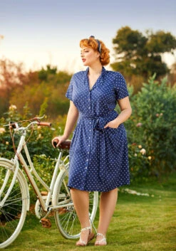 Playing House A-Line Shirt Dress -Molly Bracken Clothing Shop 206833 dotty or nice 7