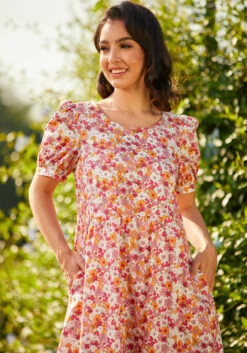 Exuding Ease Midi Dress -Molly Bracken Clothing Shop 206851 berry blooms 5