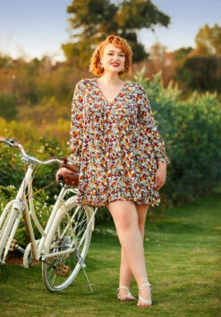 Ever So Sweetly Babydoll Dress -Molly Bracken Clothing Shop 206854 berry blooms 5