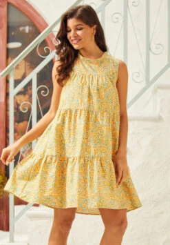 Garden Glamour Sleeveless Shift Dress