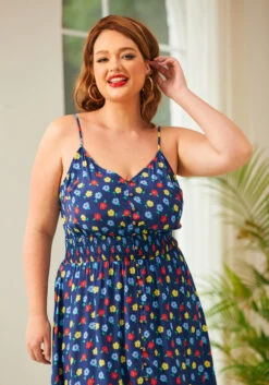 Inspired Anytime Sleeveless Dress 23 Inspired Anytime Sleeveless Dress -Molly Bracken Clothing Shop 207246 NVY PLUS 5