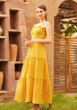 Glimmering Goddess Maxi Dress -Molly Bracken Clothing Shop 207253 gold nugget 2Large