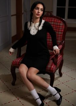 Laced Leaf Shift Dress 10 Laced Leaf Shift Dress -Molly Bracken Clothing Shop 207562 BLK HP 5