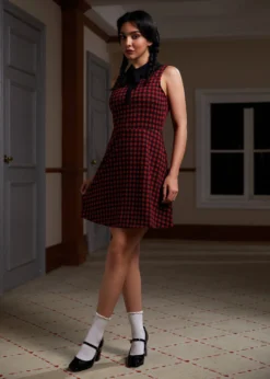 November Nostalgia Flare Dress 8 November Nostalgia Flare Dress -Molly Bracken Clothing Shop 207568 BLK REDCHECK HP 2
