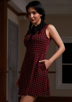 November Nostalgia Flare Dress 7 November Nostalgia Flare Dress -Molly Bracken Clothing Shop 207568 BLK REDCHECK HP 2 2