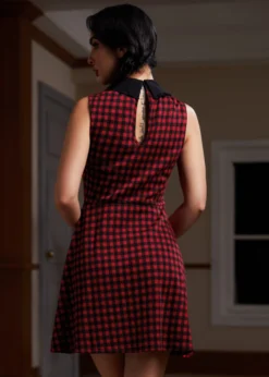 November Nostalgia Flare Dress 9 November Nostalgia Flare Dress -Molly Bracken Clothing Shop 207568 BLK REDCHECK HP 3