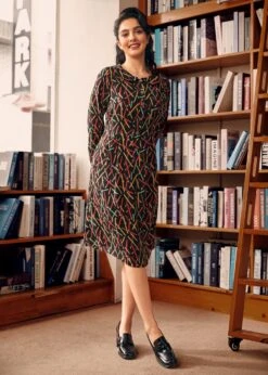 Autumn Vintage Vibes Dress -Molly Bracken Clothing Shop 207571 BOOKSHELF 2