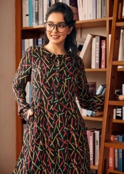 Autumn Vintage Vibes Dress -Molly Bracken Clothing Shop 207571 BOOKSHELF 6