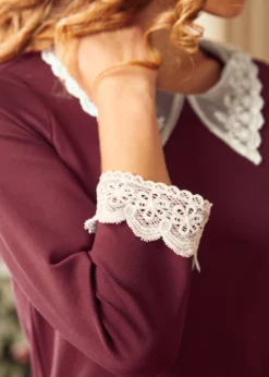 Pep In Her Step Lace Collar Shift Dress -Molly Bracken Clothing Shop 207615 DustyRust 7