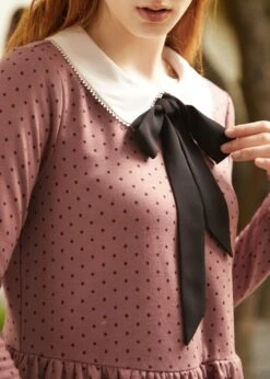 Couture Curtsy Long Sleeve Collar Dress 9 Couture Curtsy Long Sleeve Collar Dress -Molly Bracken Clothing Shop 207616 ROSEPOLKADOT 7