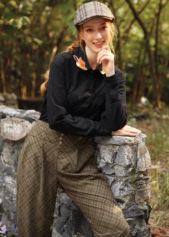 Once Upon A Twirl Pleated Trouser 12 Once Upon A Twirl Pleated Trouser -Molly Bracken Clothing Shop 207620 BROWNPL HP 6