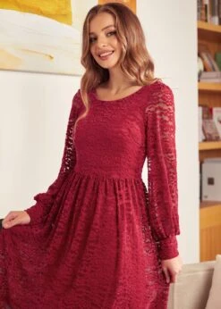 Dazzling In The Discotheque Turtleneck Dress -Molly Bracken Clothing Shop 207715 Red 5