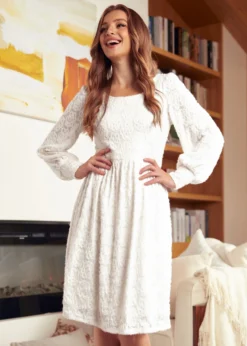 Dazzling In The Discotheque Scoop Neck Dress -Molly Bracken Clothing Shop 207716 Cream 5